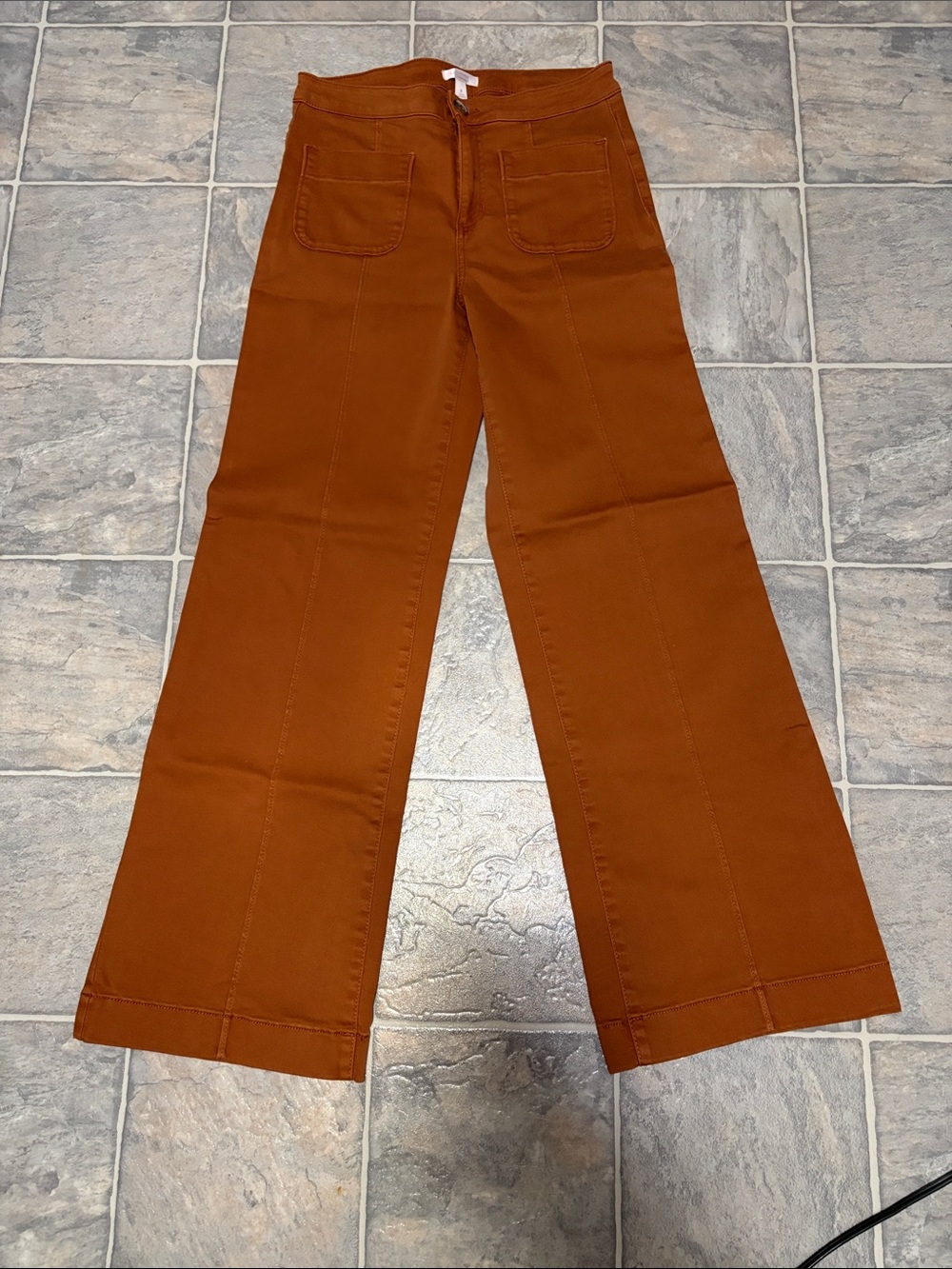 LC Lauren Conrad Wide-Leg Jeans in Rust Brown